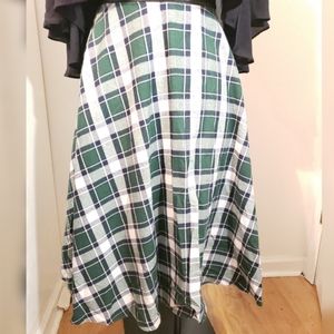 Eloquii Green Plaid Fit Flare Skirt  14W NWT